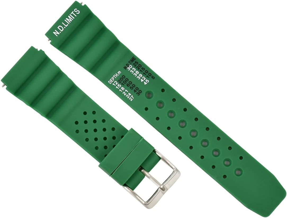 Ewatchparts 20MM ND LIMIT WATCH STRAP EXTREMA SPORT PRO RUBBER DIVER FOR CITIZEN COMPATIBLE WITH SEIKO GREEN