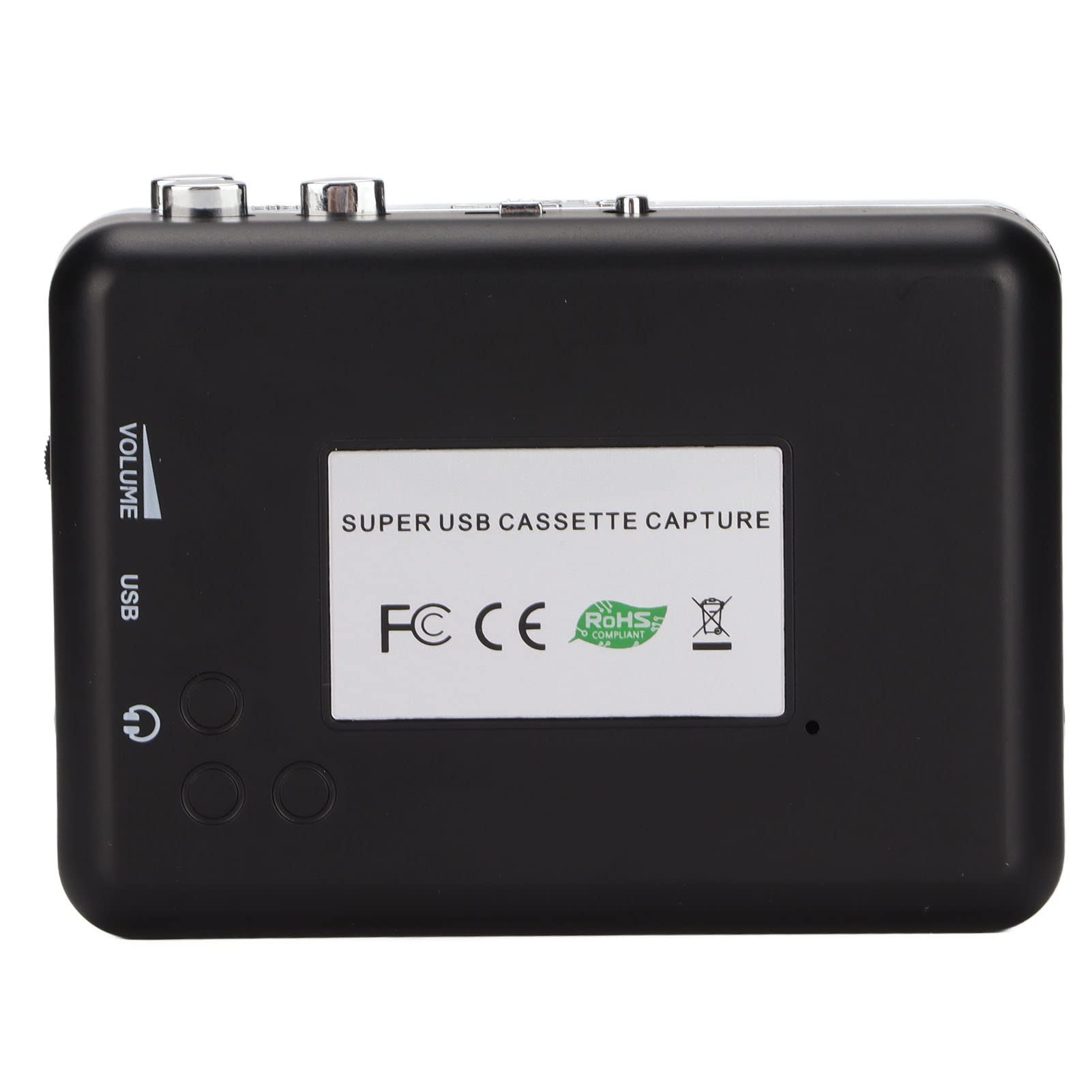 Tape to MP3 Converter Portable USB Cassette Player Clear Sound Quality for Laptop PC, Suitable for Music Lovers, ABS Silver and Black