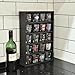 Ikee Design Wooden Wall-Mounted Display Shelves Rack for Collectibles, Figures,Shot Glasses,Spice Can,Cosmetics or Perfume, 5 Adjustable Height Shelves,Space-Saving, Black Color