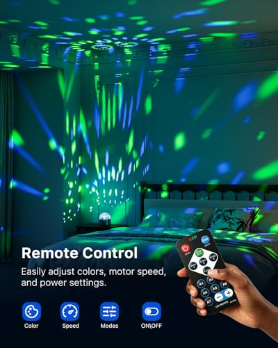 Image of 3 Pack RGB Disco Ball Lights with Sound Activation and 4.9ft Type C Cable | Remote Control Strobe Lamp, 7 Projector Color Mode, for Christmas & Halloween Home Patty Decor, Karaoke Lovers, Kids Gift