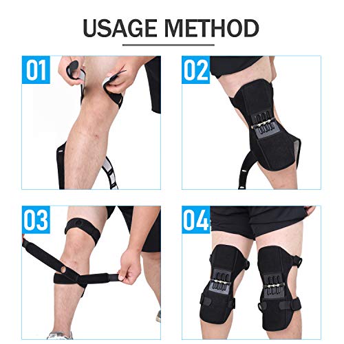 Joelheiras, Romacci Joelheiras de apoio de articulações respirável antideslizante Power Lift Apoio d