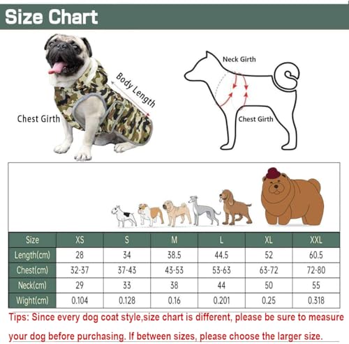 Etechydra Winter Hundejacke with Abnehmbarem Hut, Hundemantel Wasserdicht Reflektierend Hund Mantel Warme Hoodie Fleece Welpenmantel, Jacken für Kleine Mittlerer Große Hunde, Grün, S