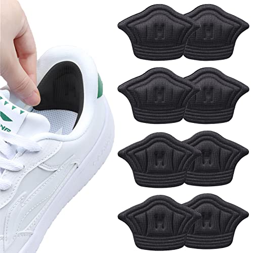 XPOOS 8 Pièces Coussinets de Talon Coussinet Talon Auto-Adhésif Coussinets Inserts de Talons Protège Talons Coussinets à Talon Antidérapants Protecteur de Soins des Pieds Noir Cover
