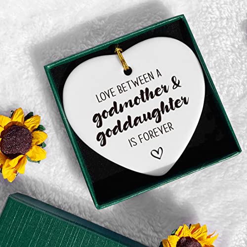 Image of Godmother Ornaments Keepsake Gifts from Goddaughter, Birthday Christmas Mother's Day Plaque Sign Gifts for Godmother, Forever