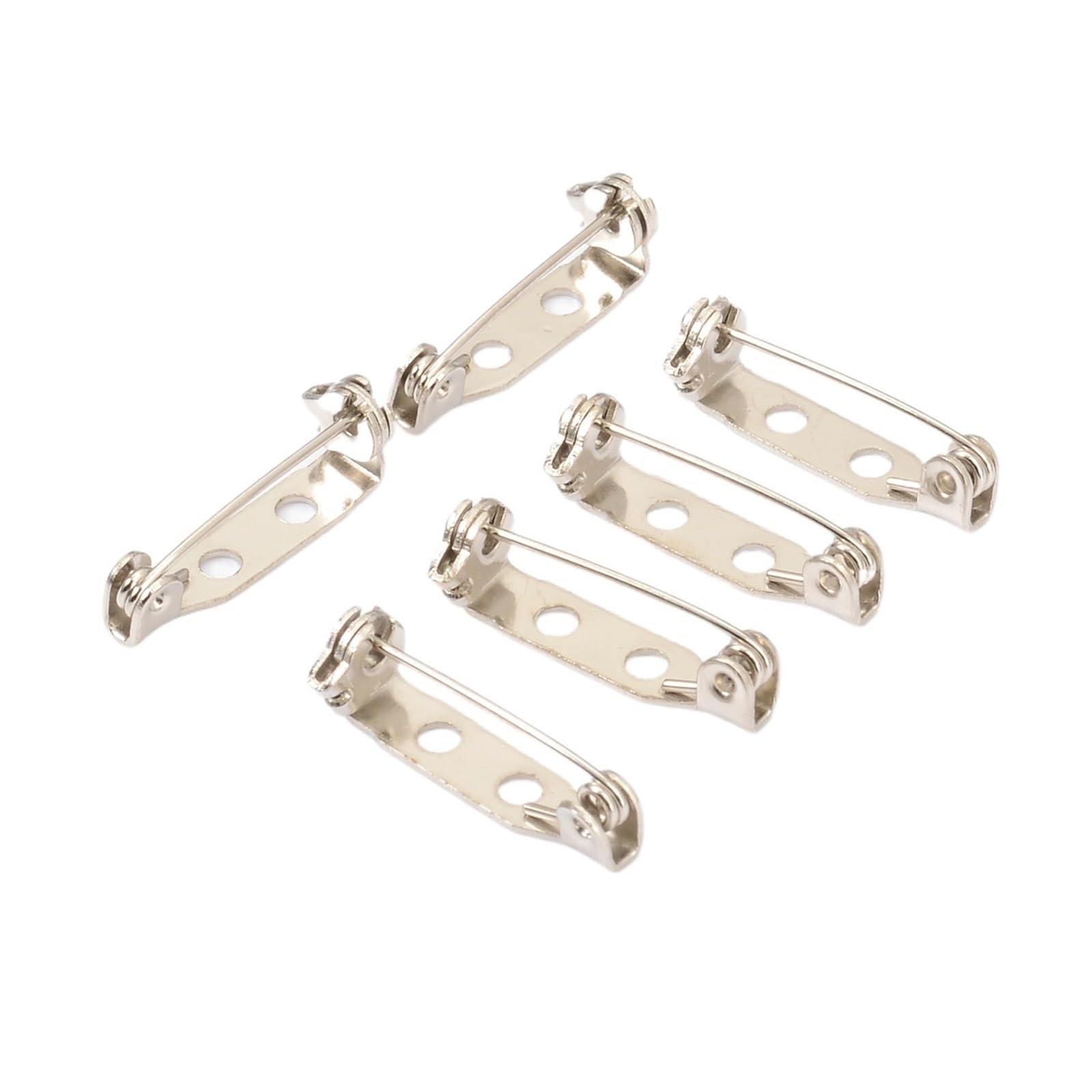 Spille vuote da 20 Pezzi for la creazione di Gioielli Fai-da-Te | Perni con base a clip in metallo con retro piatto e blocco sicuro for forniture artigianali