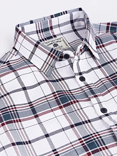 Image of Dennis Lingo Checkered Slim Fit Casual Shirt with Spread Collar for Men