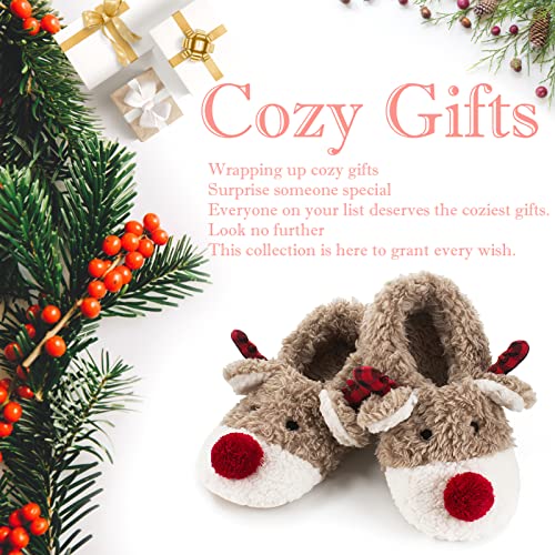Image of The Metluks Cute Animal House Slippers, Warm Fuzzy Slipper Socks with Grippers Non Slip, Cozy Funny Gifts