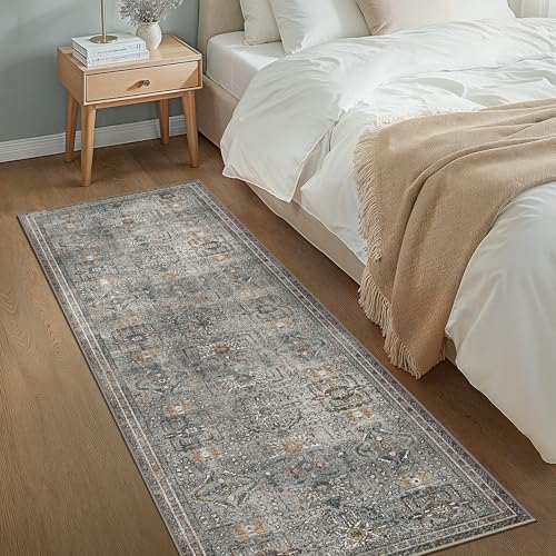 GENIMO 2x10 Non Slip Hallway Runner Rug, Machine Washable, Thin & Low Pile Lightweight for Kitchen, Laundry, Entryway, Bedroom & Living Room