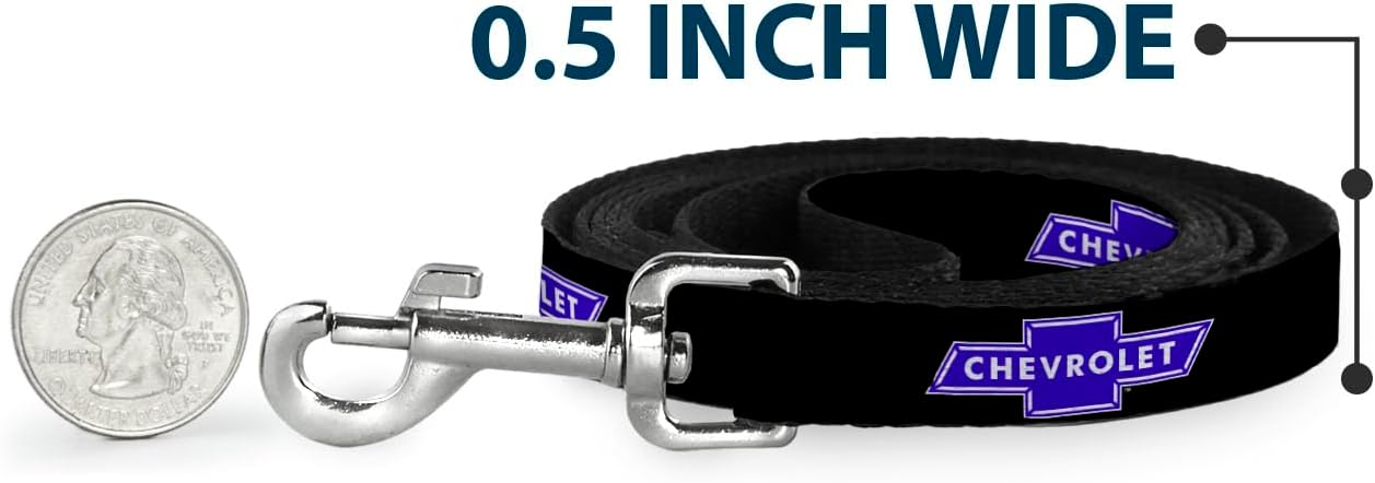 Dog Leash Chevy Bowtie Logo Repeat 6 Feet Long 1.0 Inch Wide