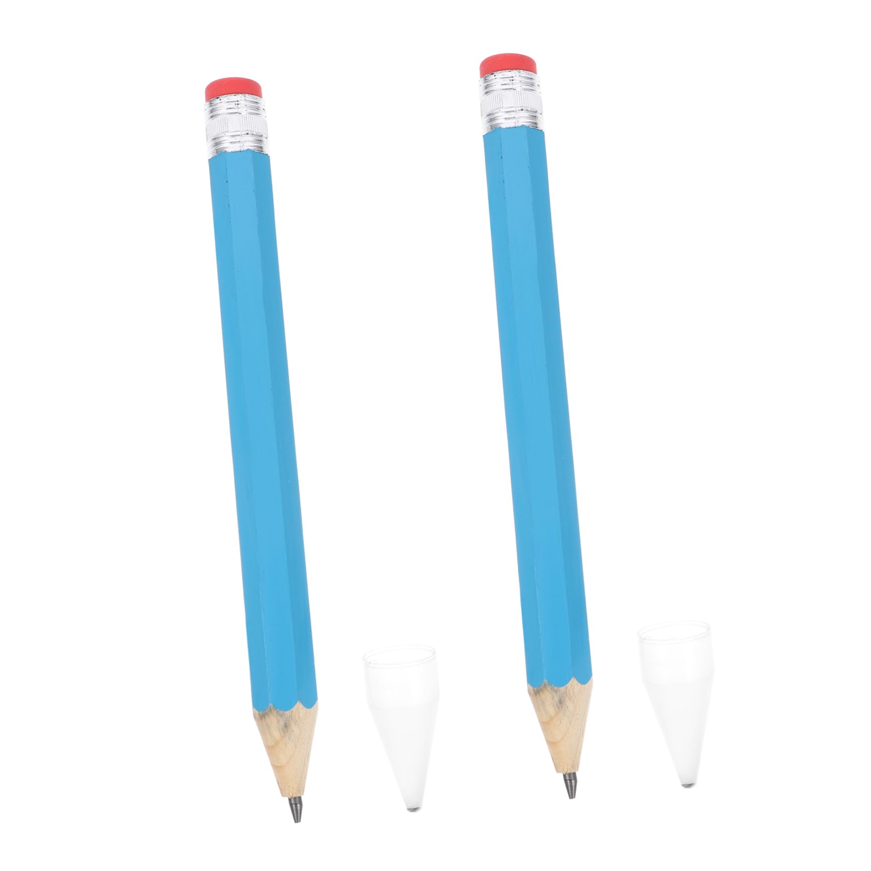 Veemoon Matite Jumbo Blu in Legno, 2 Pezzi, 35cm, Gomma