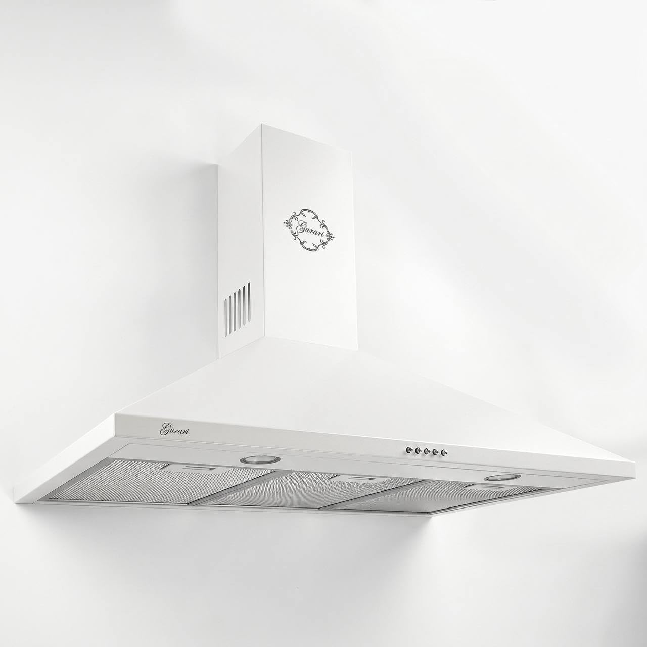 Gurari Hotte aspirante 90 cm GCH C 147 WH 9 N • Hotte murale blanche • Moteur puissant 1000 m³/h • Hotte aspirante et recirculation • Éclairage LED • Filtre à graisse métallique • Hotte de cuisine
