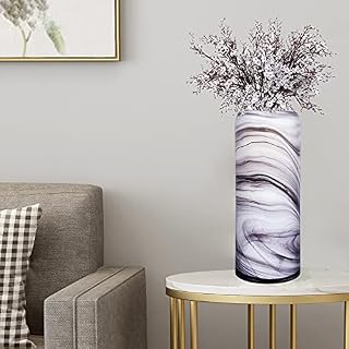 LUSUNT Flower Vase, Vase for Flowers, 11.8 inch Height, Upscale Crystal Glass Vase, Creative Color Matching, Wedding Hotel Office Living Room Decorations, Home Decor, Handmade, Relatives Friends Gifts