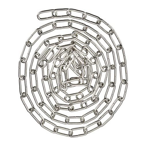 Image of Aspen Creative 21105-21,Steel 10 Feet Heavy Duty Chain for Hanging Up Maximum Weight 120 Pounds-Lighting Fixture /Swag Light /Plant in Stin Nickel.6 Gauge.