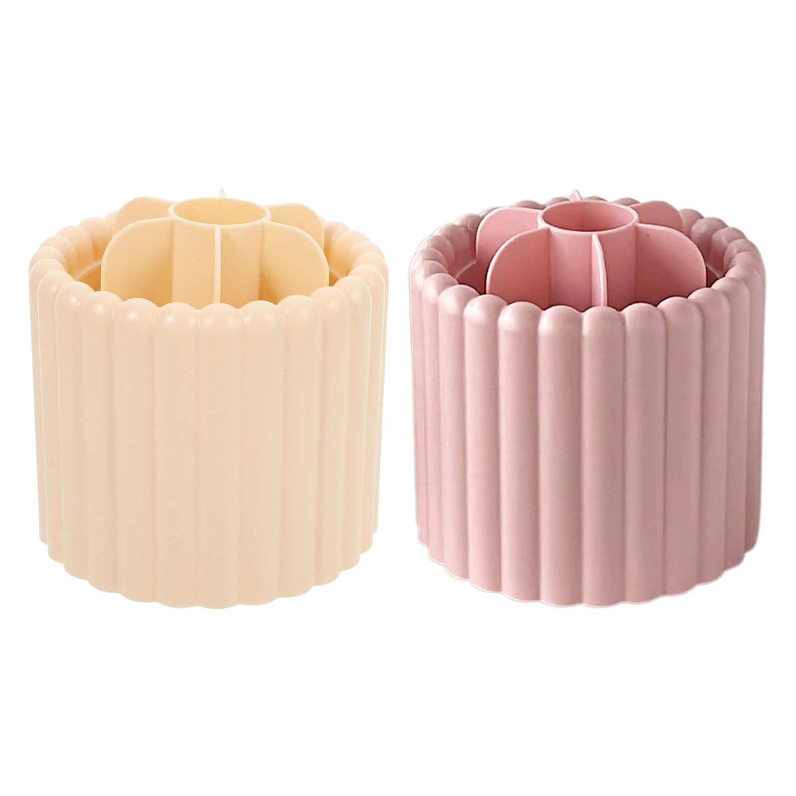 2 Stück Drehbarer Make Up Pinselbecher für Schreibtisch und Waschtisch