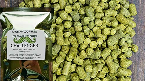 100g Challenger Hop Pellets - 2023 Crop. Cold Stored CO2 Flushed for Freshness- Home Brew Hops for Beer Brewing.