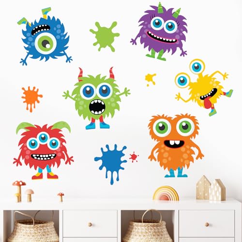 Mfault Cute Monster Wall Decals Stickers, Colorful...