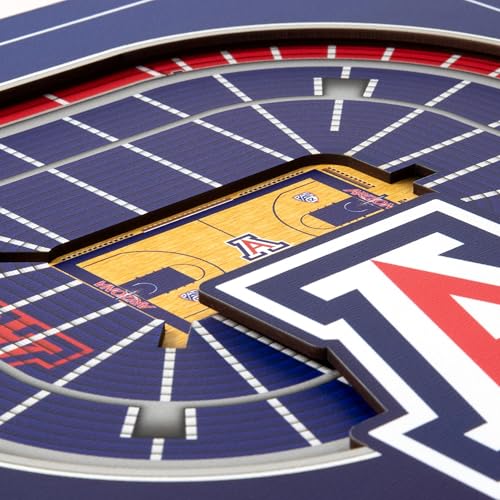Image of YouTheFan Officially-licensed NCAA Stadium Series 3D Wall Art - multi-layer team stadium replica, detailed sports fan gift, indoor decor