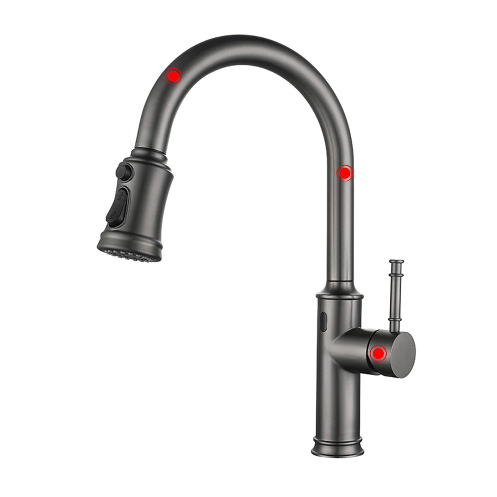 HADECOLL Touchless Kitchen Faucet With Pullout Sprayer 360° Swivel Nozzle Grey Sink Tap Sensor Activated Water Tap Modern Kitchen Accessory Easy Installation