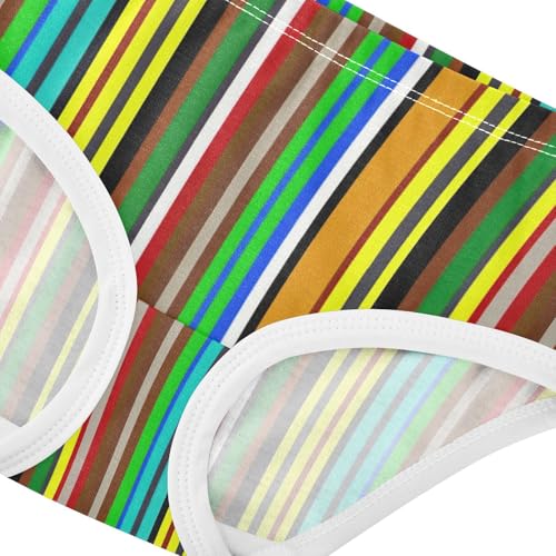 Joisal Cotton Toddler Underwear Floral Chic Colorful Stripes Little Girl Panties Designer Undies Kids Briefs 2t4