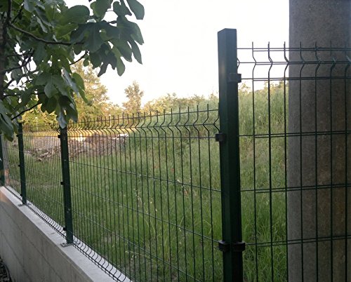 PALO TUBOLARE QUADRO VERDE 50X50 mm - ALTEZZA PALO 200 cm - COMPLETO DI 3 PIASTRINE PER FISSAGGIO(2307)