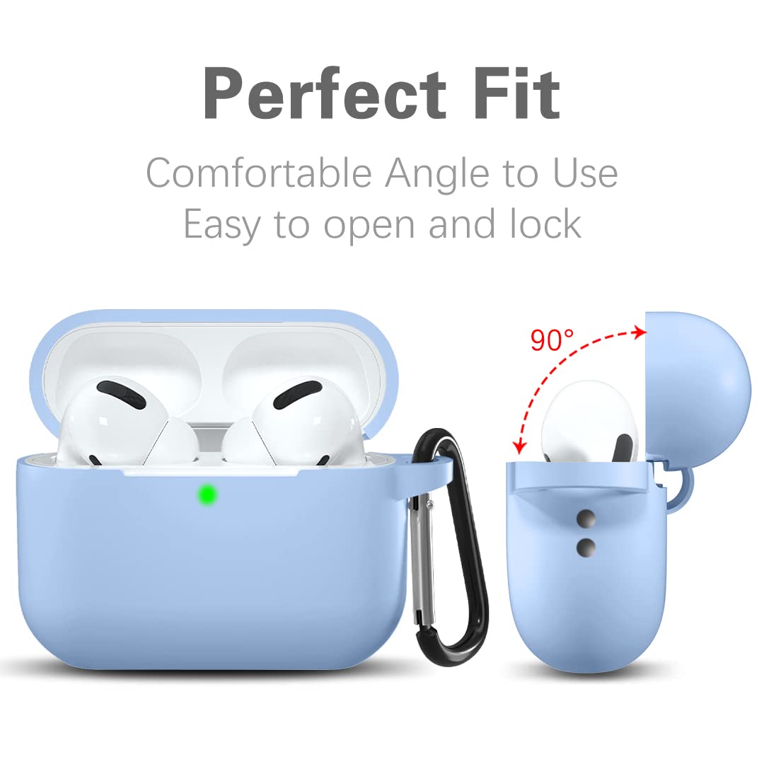 Lerobo Case Cover for AirPods Pro with Keychain & Lanyard - Soft Silicone Skin Protects 1st & 2nd Gen, Charging Case [Front LED Visible] - Lilac