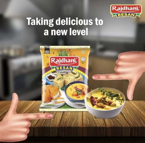 Image of Rajdhani Besan 500gm (Pack of 10) | 100% Chana Dal Besan | Organic Gluten Free Besan |