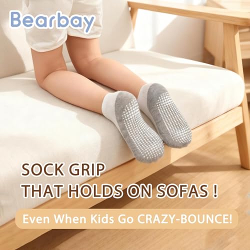 Image of Baby Non Slip Ankle Socks with Grippers for 0 Months-7 Years Old Walking Socks
