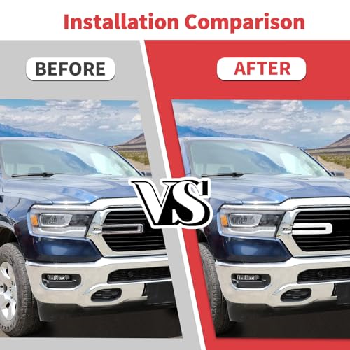 Image of Jimen Compatible with Dodge Ram 2018-2025, 2PCS Front Grille Cover Exterior Trim Accessories (White)