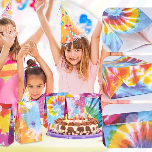 Starrky 40Pcs Party Favor Paper Bags, Tie Dye Gift Bags Camouflage Treat Bags Goody Bags Tie Dye Party Accessories For Party Favors Kids Birthday Party thumb #2