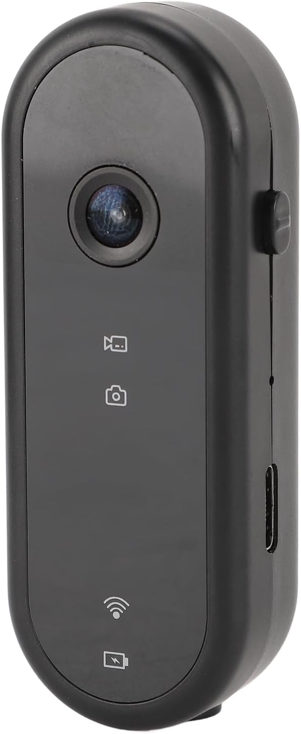 Small Action Camera with Helmet and Bike Mount ABS 1080P HD Wide Angle Wearable Video Recorder with APP for Outdoor Sports Vlogging