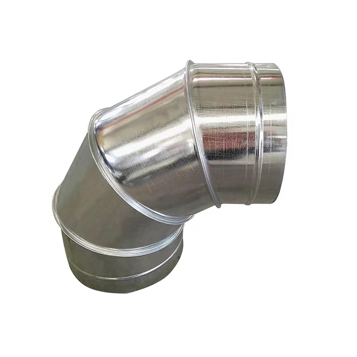 Codo de conducto en espiral de 100 mm a 300 mm (250 mm) – Adaptador de tubo de chimenea para ventilación de cocina, conector de tubo de estufa de alta calidad, solución de flujo de aire duradera y