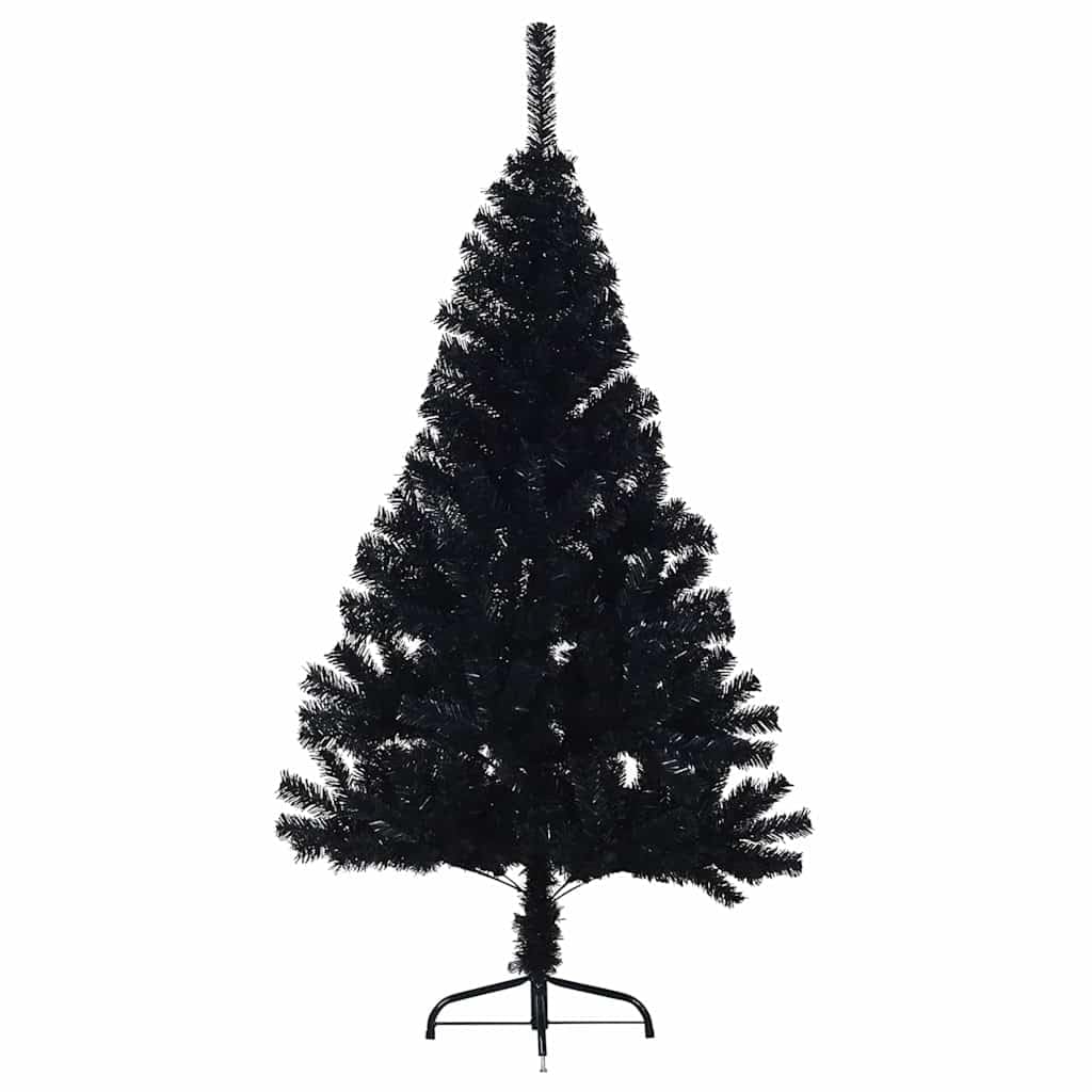 Albero di Natale artificiale nero, 120 cm, in PVC
