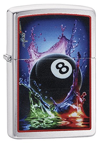 Zippo Personalized Message Engraved on Backside Customized Mazzi 8 Ball Windproof Lighter