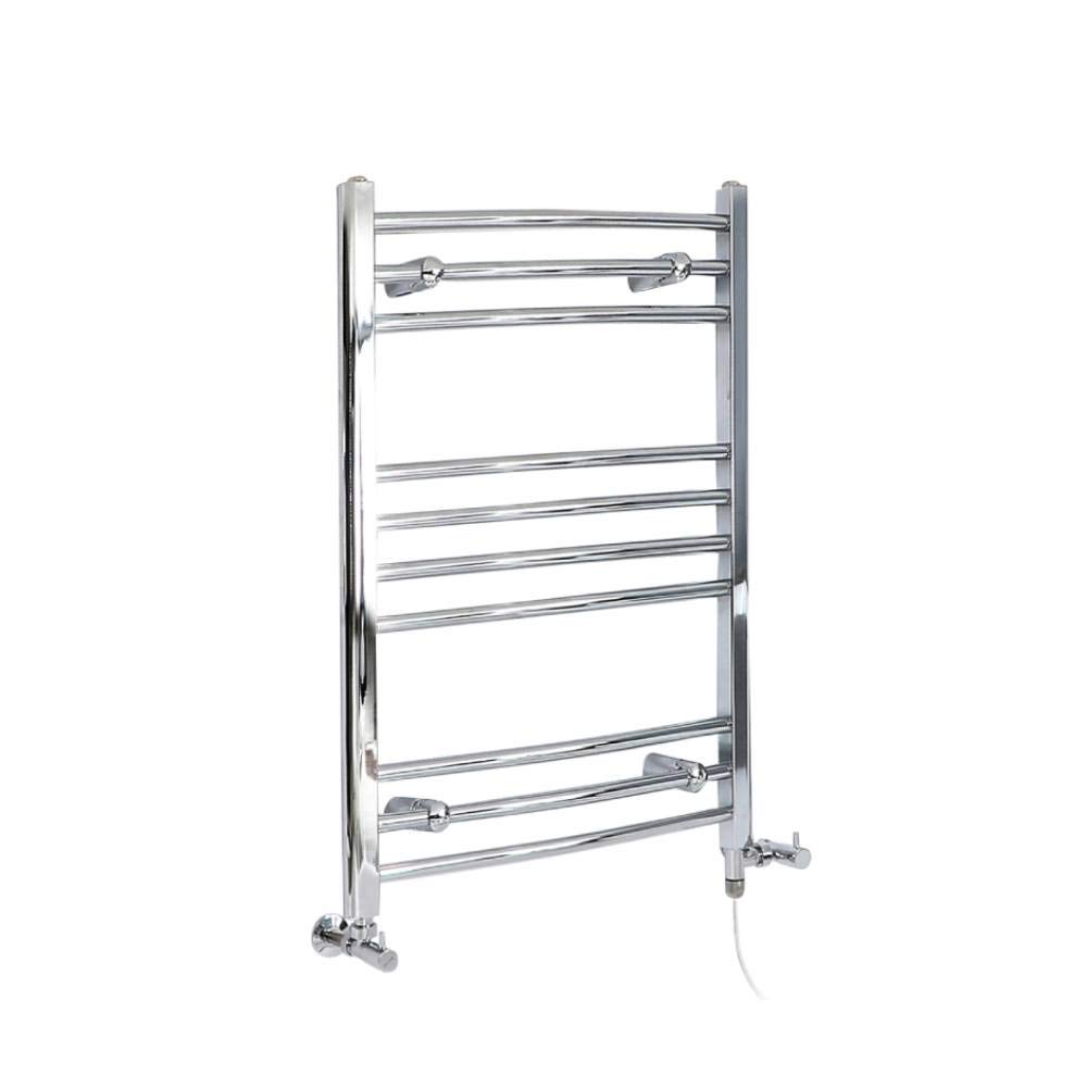 Milano Kent Chrome Dual Fuel Curved Heated Towel Rail - 800Mm X 598Mm
