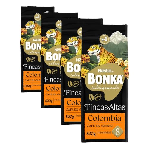Bonka Café Grano Colombia 500g, intensidad 8 (Paquete de 4)
