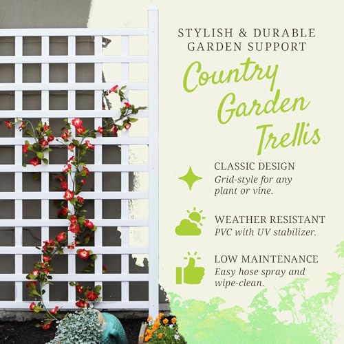 Dura-Trel-PVC-Garden-Trellis-for-Climbing-Vine-Plants-Country-Garden-White-35-x-66 Dura Trel PVC Garden Trellis for Climbing Vine Plants Country Garden White 35 x 66