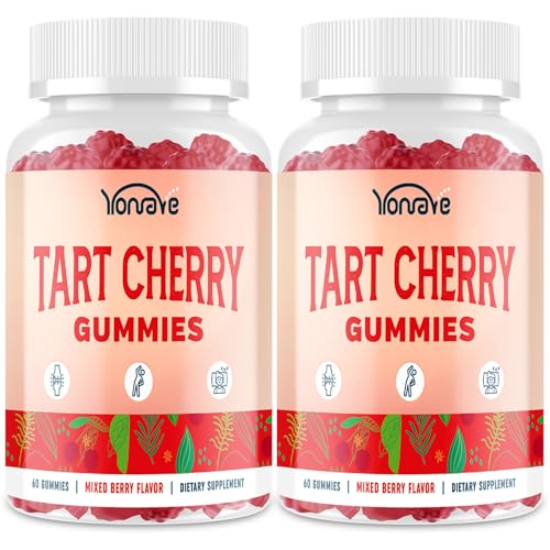 3300mg Tart Cherry Gummies for Uric Acid Cleanse Sleep Gout Joint & Kidney Support Tart Cherry Extract with Celery Seed Melatonin Vitamin C Detox & Antioxidant Mixed Berry Flavor 120 Count