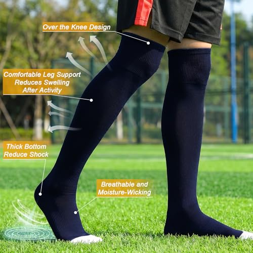 Image of XZQTIVE Baseball Socks and Belt Combo,Over the Knee Softball Socks and Belt,Knee High Football Socks for Kids Youth Adults