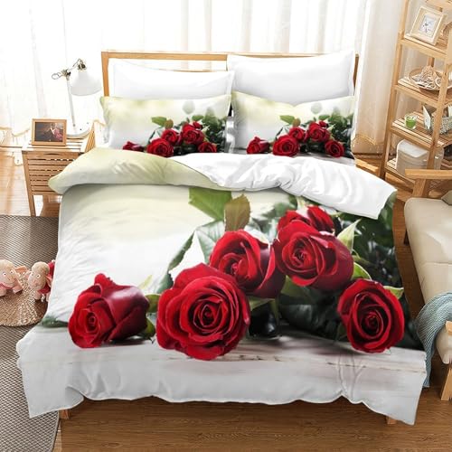 Composition florale romantique en parure de lit single, cadeau idéal couples - 3