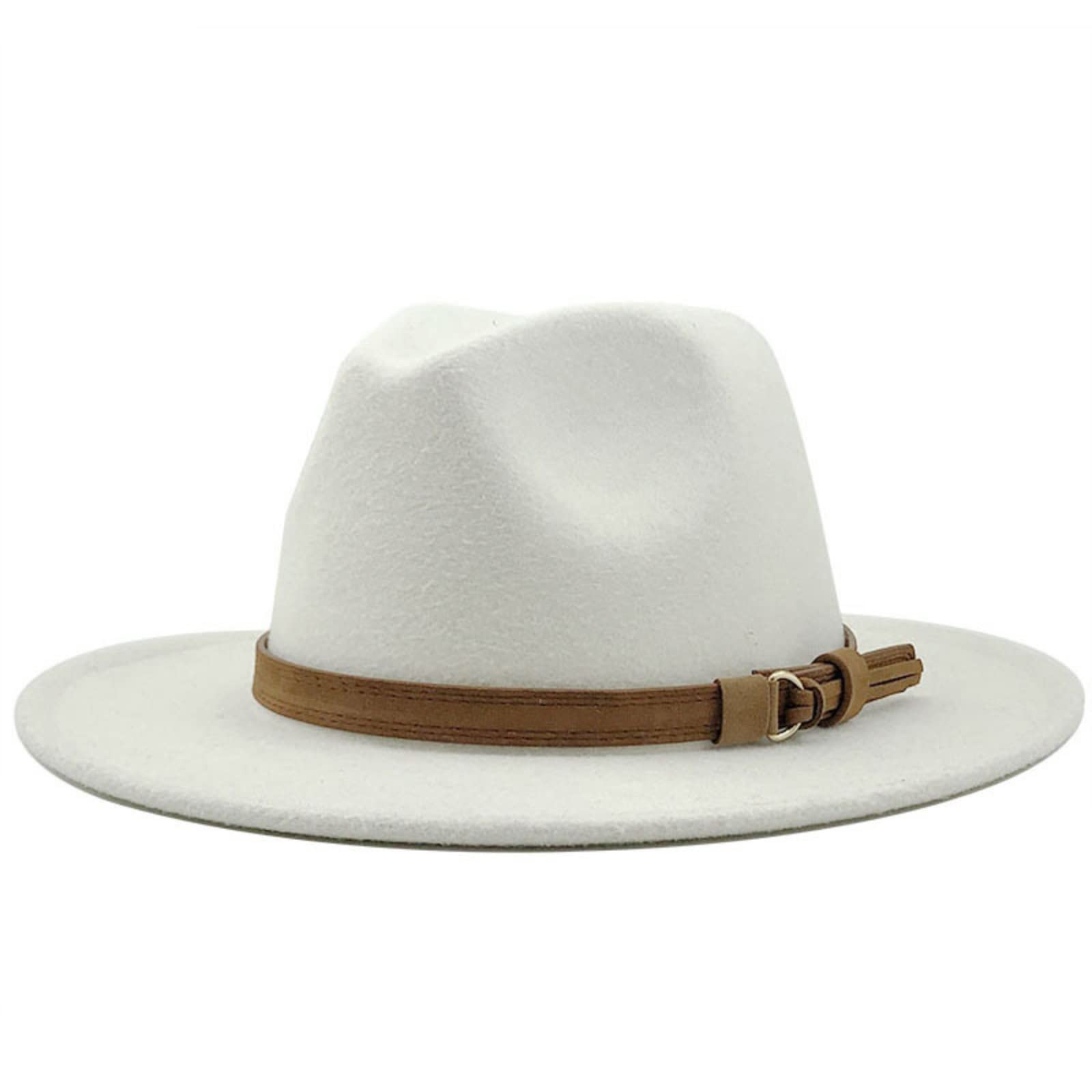 Chapeau Fedora Homme Femme Classique Large Bord – Fedora Vintage Feutre Panama Réglable, Boucle Ceinture, Style Jazz Église