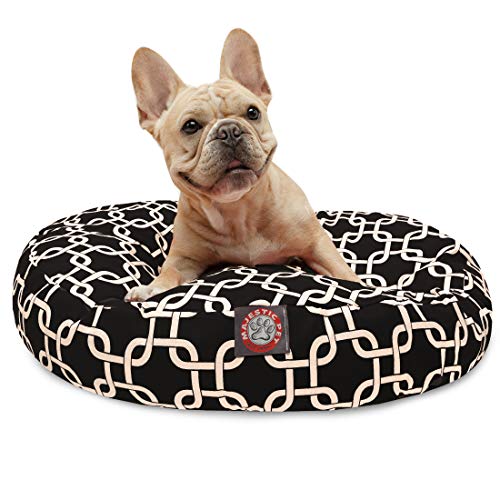 Black Links Small Round Indoor Outdoor Pet Dog Bed With Removable Washable Cover By Majestic Pet Products #TOP29