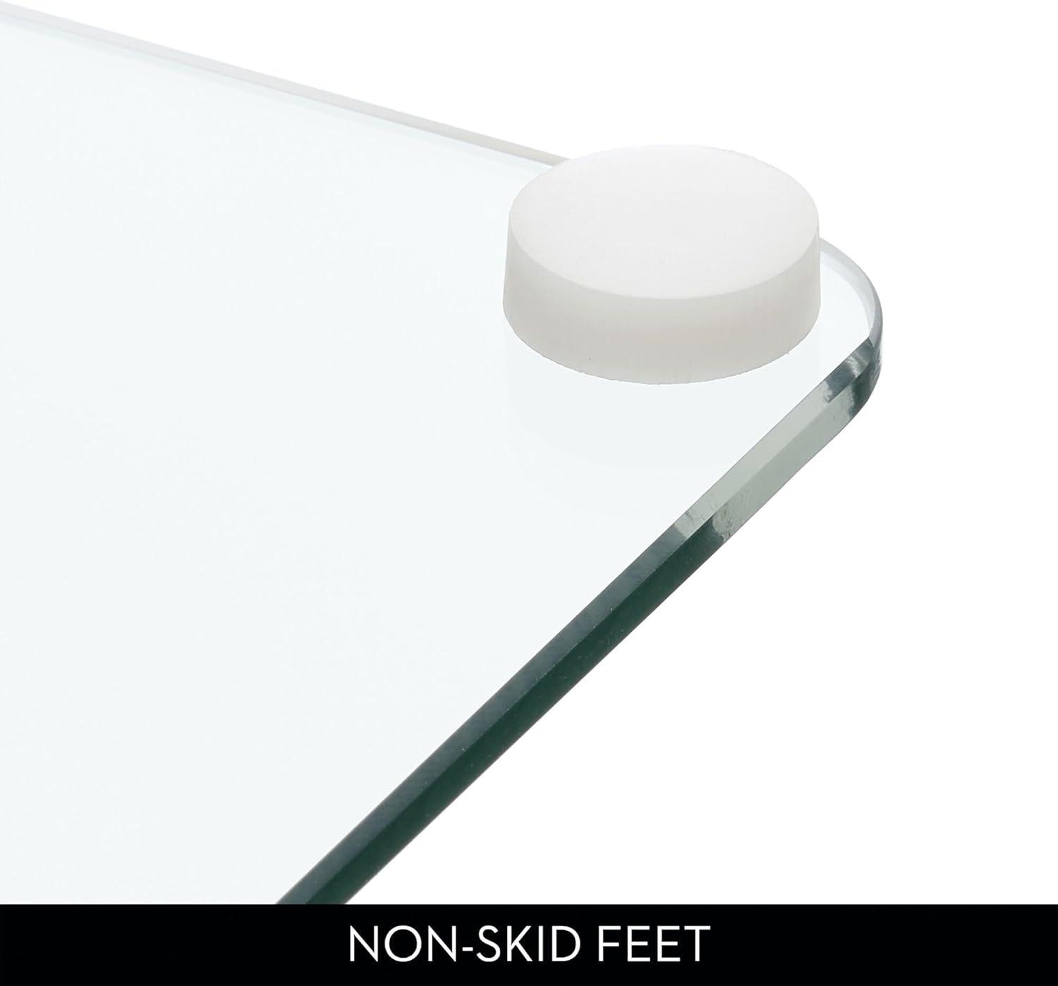 InterDesign iDesign Small Drink Table - Pedestal Drink Table for Small Spaces - Clear/Soft Brass