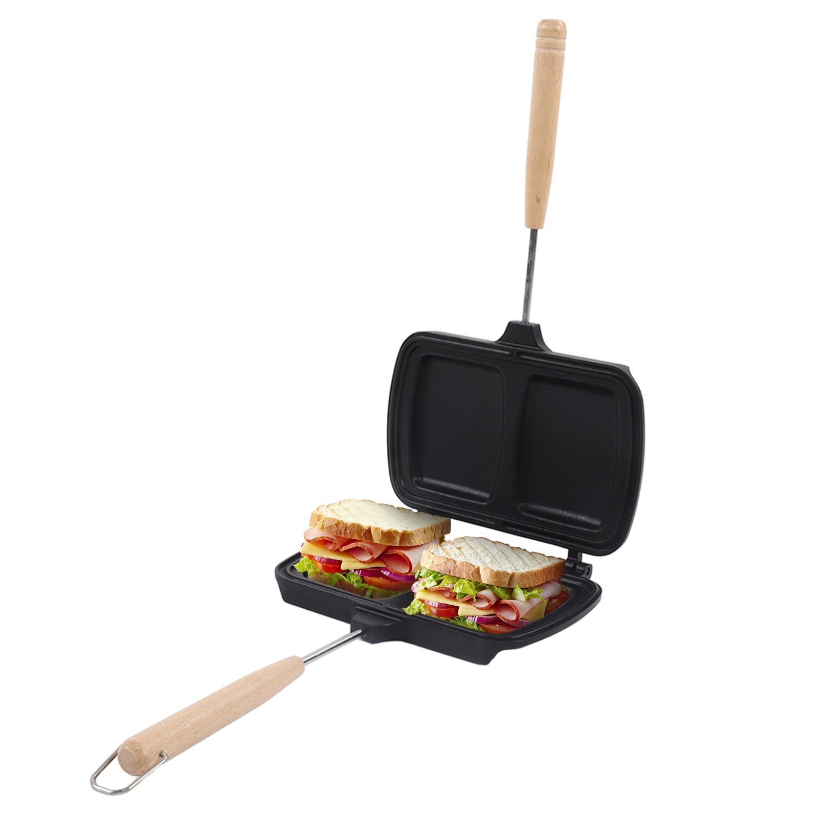 Poêle à sandwich, poêle à frire double face antiadhésive Portable double sandwich Panini Maker Aluminium Flip Pan Petit déjeuner Outils Ustensiles de cuisine