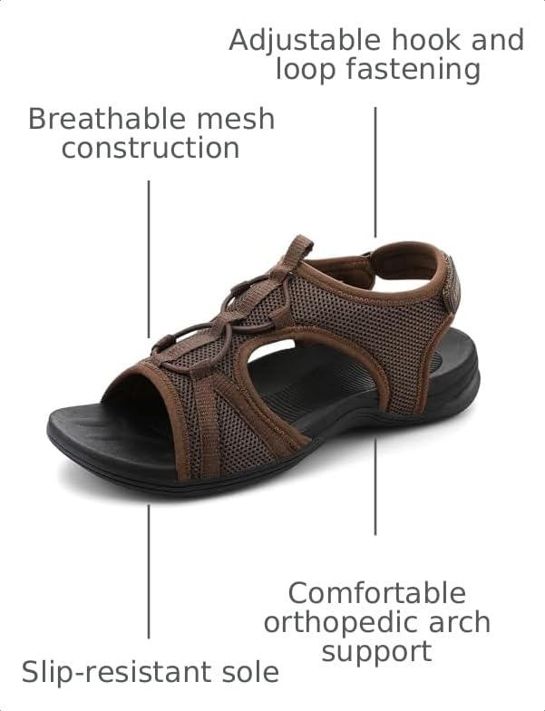 Image of UBFEN Womens Hiking Sandals Comfortable Walking Sandals Summer Sport Breathable Arch Support