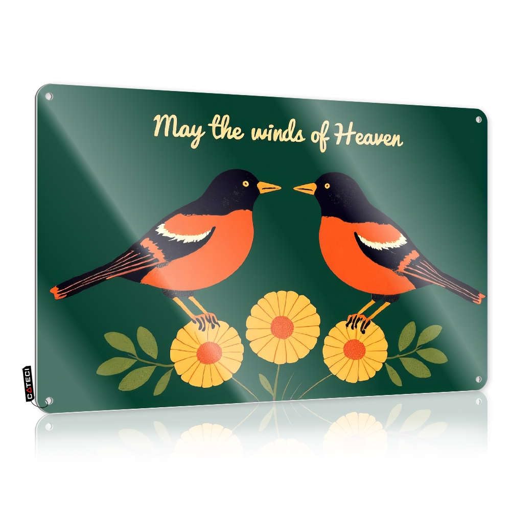 Fzfn Colour Wall Signs Funny Porch Decor Home Decor - May The Winds Of Heaven Blow Gently. Sweet Rustic Style Artwork For Rooms(20X30cm)