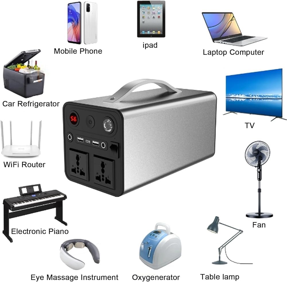 Centrale électrique portable - Batterie de secours haute capacité pour le camping, les aventures en plein air et les pannes de courant d'urgence, charge les ordinateurs portables et autres appareils