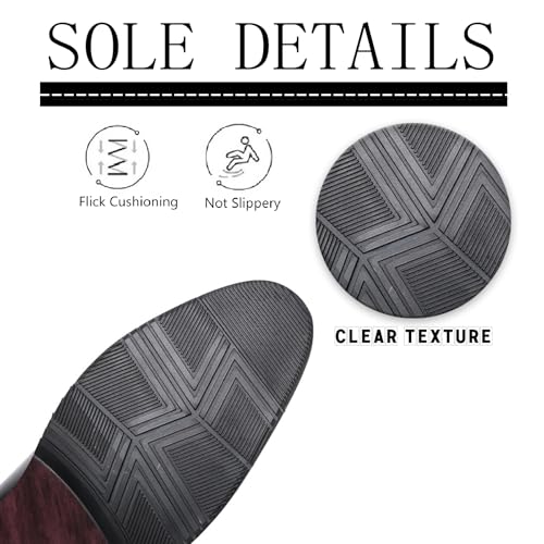 Men's Leather Tassel Wingtip Loafers Classic Brogue Comfortable Block Heel Slip-On Penny Loafers for Business Office Formal Weeding Dress Shoes4