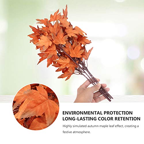 PretyzOOM 4 peças de folhas de bordo artificiais, flores de seda, outono e outono, plantas sintética