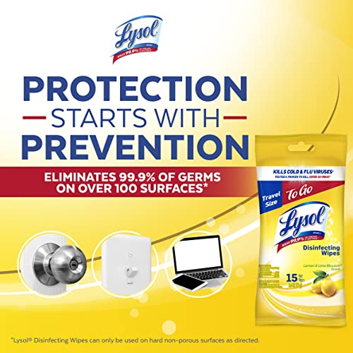 Lysol Disinfecting Wipes To-Go Pack, Lemon Scent, 15 Count (Pack of 2) - image 4