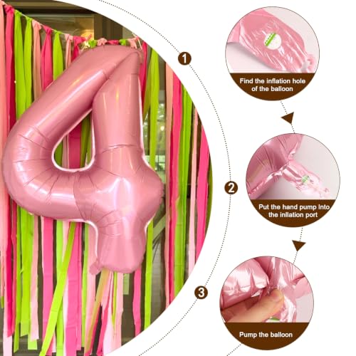 Image of 27 Balloon 40 inch Pearl Pink Number Balloons for 27 72 Birthday Decoration | Saturated Color, Large 40 in, With Straw & Hanging Hole, For Back-to-School Season, Wedding, Christmas, New Year, Anniversary